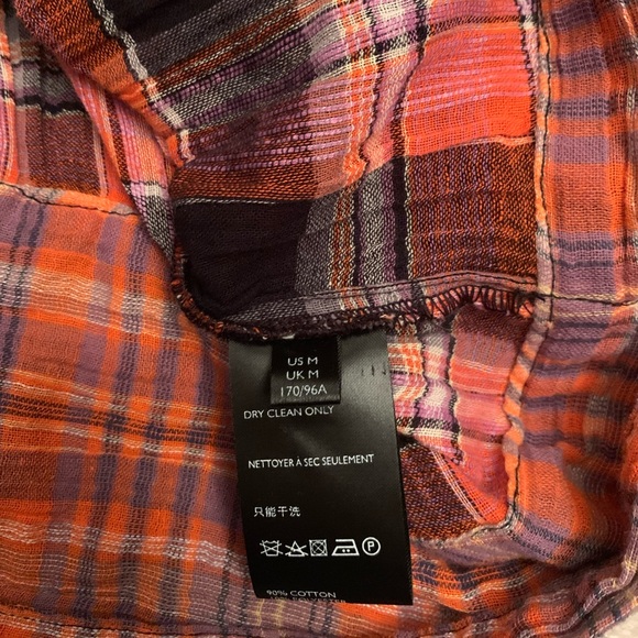 Free People Plaid Button Up Blouse NWT - Picture 5 of 7